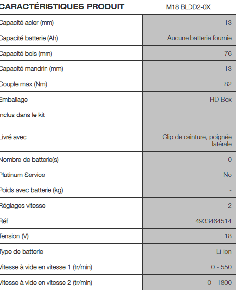 M18BLDD2 PERCEUSE VISSEUSE M18 - Milwaukee